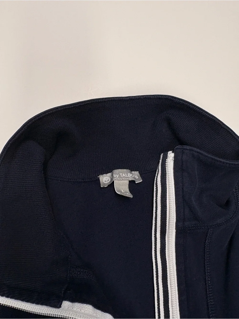 T By Talbots Full-Zip Jacket | L | Navy Blue - Picture 3 of 6
